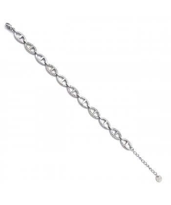 Γυναικείο Βραχιόλι - Αλυσίδα από Ατσάλι με Ζιργκόν πέτρες σε Ασημί Χρώμα Γυναικείο Βραχιόλι - Αλυσίδα από Ατσάλι με Ζιργκόν πέτρες σε Ασημί Χρώμα