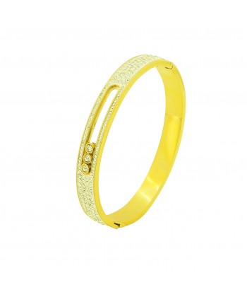 Γυναικείο Βραχιόλι από Ατσάλι σε Χρυσό Χρώμα και πέτρες ζιρκον 