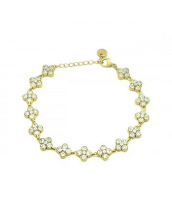 Βραχιόλι-Αλυσίδα από Επιχρυσωμένο Ατσάλι με σταυρούς και Ζircon Βραχιόλι-Αλυσίδα από Επιχρυσωμένο Ατσάλι με σταυρούς και Ζircon