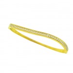 Γυναικείο Βραχιόλι - Χειροπέδα από Ατσάλι με Ζιργκόν  πέτρες