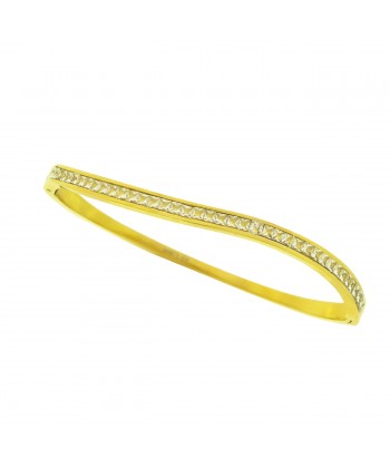 Γυναικείο Βραχιόλι - Χειροπέδα από Ατσάλι με Ζιργκόν  πέτρες