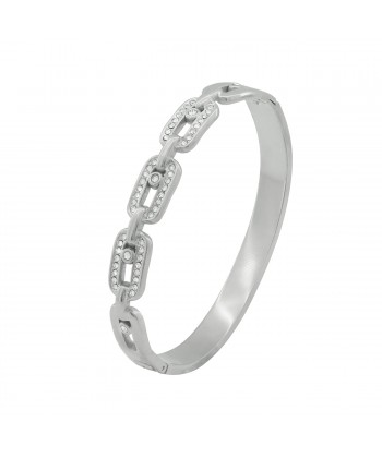 Γυναικείο Βραχιόλι - Χειροπέδα από Ατσάλι σε Ασημί Χρώμα 