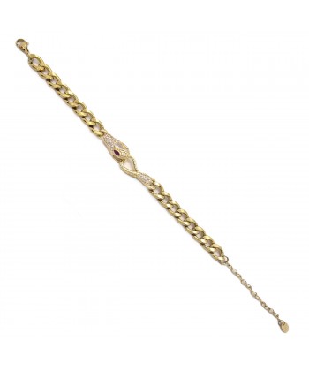 Γυναικείο Βραχιόλι - Αλυσίδα με Ζιργκόν από Ατσάλι σε Χρυσό Χρώμα με Αυξομειωτή  