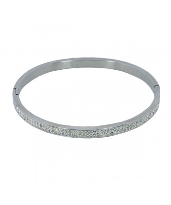 Γυναικείο Βραχιόλι Χειροπέδα από Ατσάλι με Ζιργκόν πέτρες (12gr) Γυναικείο Βραχιόλι Χειροπέδα από Ατσάλι με Ζιργκόν πέτρες (12gr)