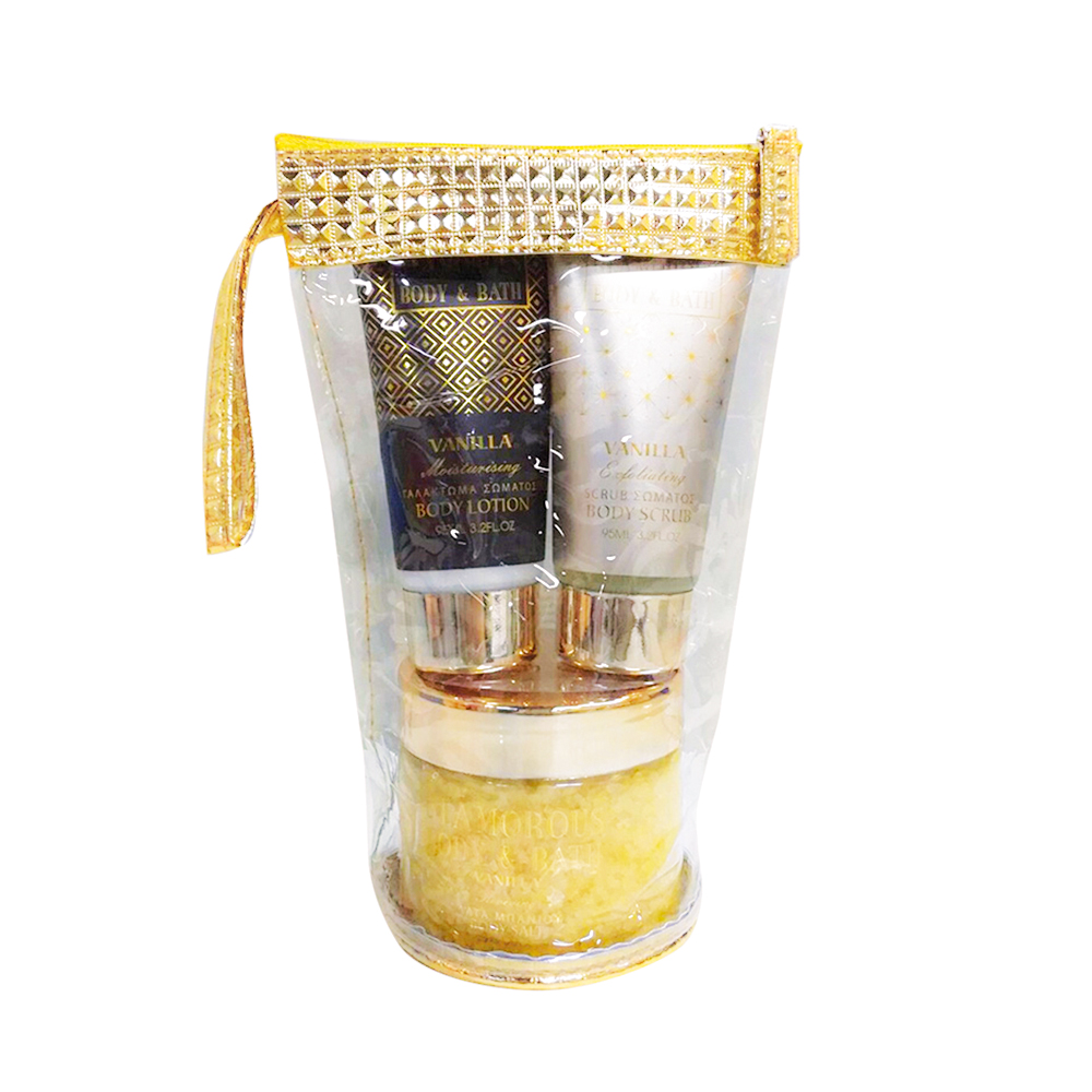 Glamorous Body & Bath "Vanilla" - Shower Gel, Body Scrub & Bath Salt