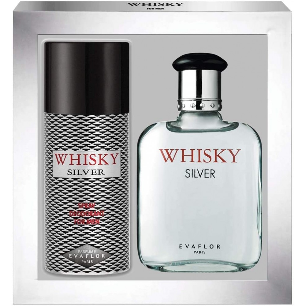 Whisky Silver Evaflor - Σετ Δώρου με Eau de Toilette & Natural Spray 