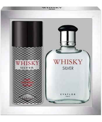 Whisky Silver Evaflor - Σετ Δώρου με Eau de Toilette & Natural Spray 