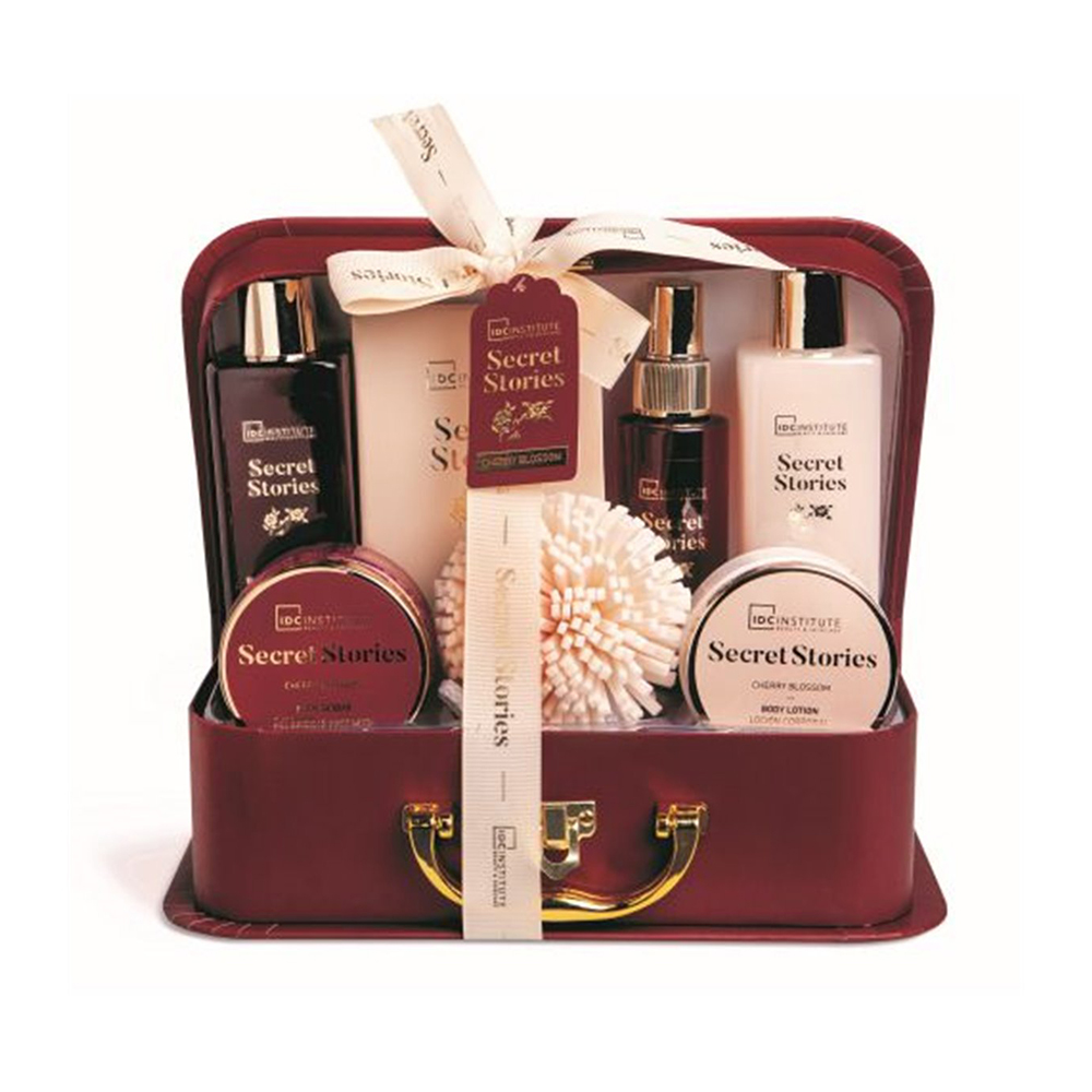 IDC Institute Secret Stories "Cherry Blossom" Set - Shower Gel, Bubble bath, Body Mist, Body Lotion