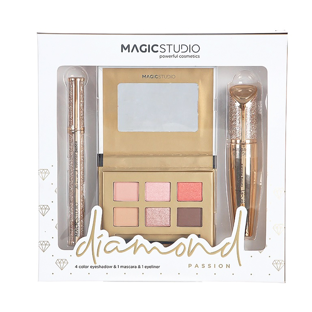 Magic Studio Diamond Passion Set - 6 color eyeshadow, 1 mascara & 1 eyeliner