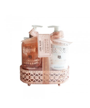 Rose Gold Metal Base Set Pepper Peony - Shower Gel 500ml, Body Lotion 500ml