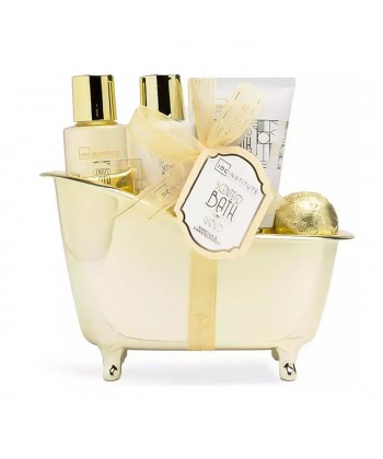 IDC Institute Gold Bath Tube Set Vanilla & Sandalwood Σετ Περιποίησης για Καθαρισμό Σώματος 5τμχ
