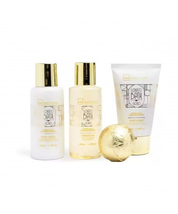 IDC Institute Gold Bath Tube Set Vanilla & Sandalwood Σετ Περιποίησης για Καθαρισμό Σώματος 5τμχ IDC Institute Gold Bath Tube Set Vanilla & Sandalwood Σετ Περιποίησης για Καθαρισμό Σώματος 5τμχ