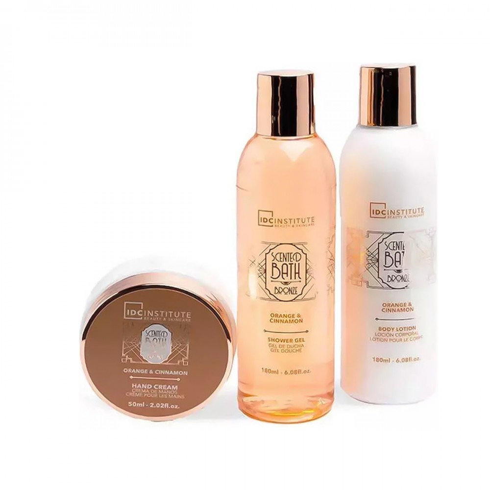 IDC Institute Scented Bath Orange & Cinnamon Σετ Περιποίησης για Καθαρισμό Σώματος 4τμχ