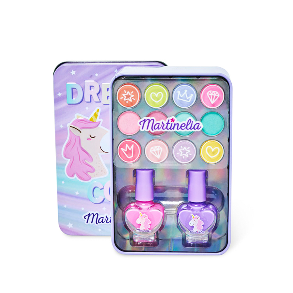 Martinelia Dream Little Unicorn Make-up Tin Box - Παιδικό Κουτί Μανικιούρ & Μακιγιαζ με 12 Σκιες Ματιών & Βερνίκι Νυχιών